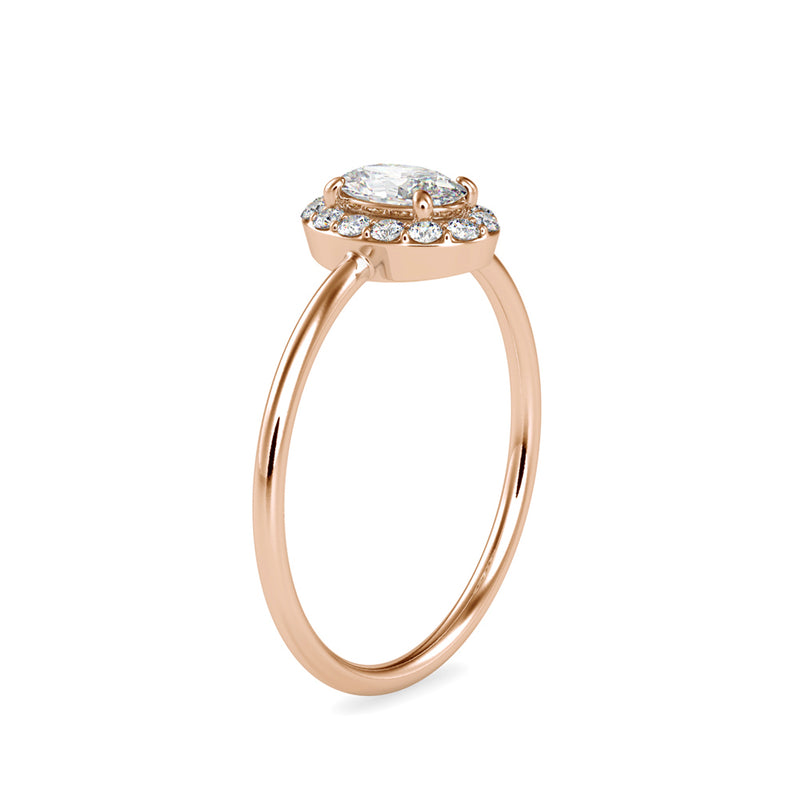 Kaze Oval Stone Diamond Ring Rose gold