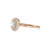 Kaze Oval Stone Diamond Ring Rose gold