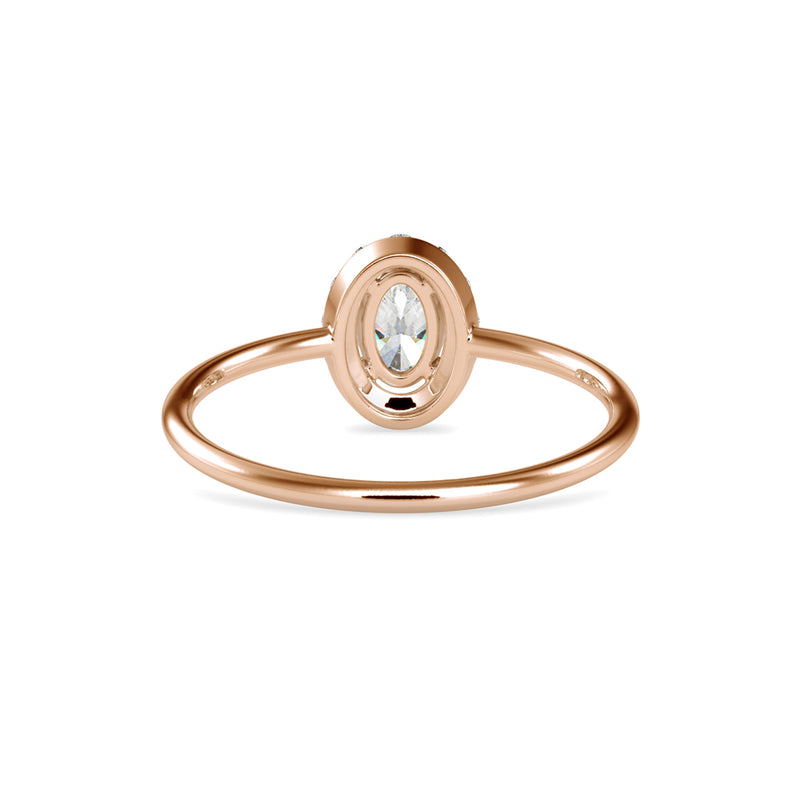 Kaze Oval Stone Diamond Ring Rose gold