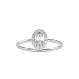 Kaze Oval Stone Diamond Ring White gold