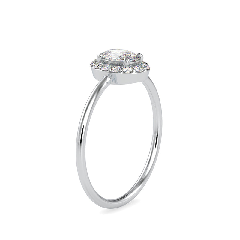 Kaze Oval Stone Diamond Ring Platinum