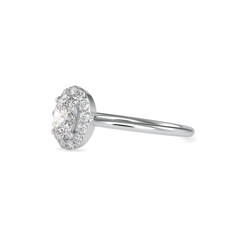 Kaze Oval Stone Diamond Ring White gold