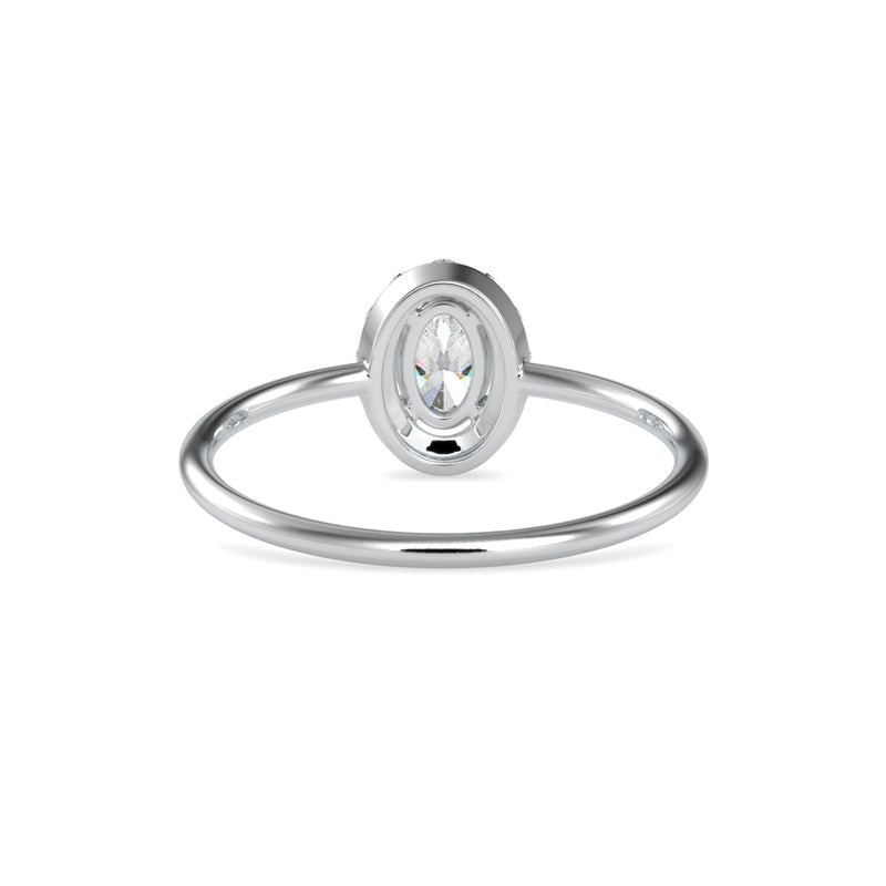 Kaze Oval Stone Diamond Ring White gold