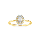 Kaze Oval Stone Diamond Ring Yellow gold