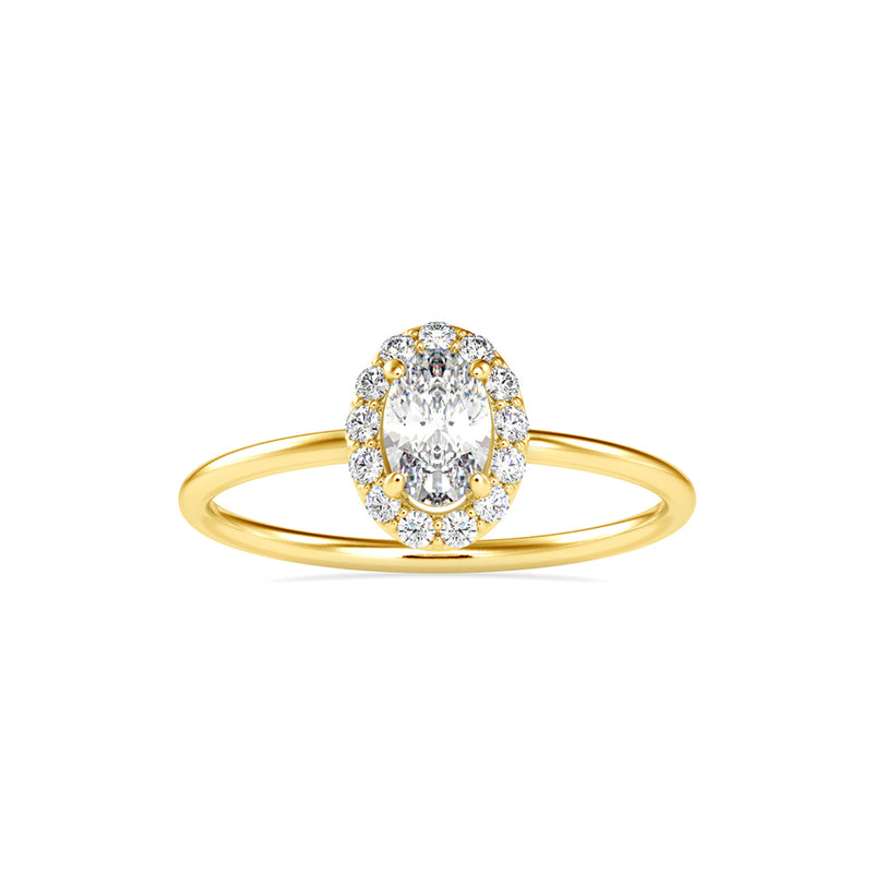 Kaze Oval Stone Diamond Ring Yellow gold