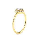 Kaze Oval Stone Diamond Ring Yellow gold