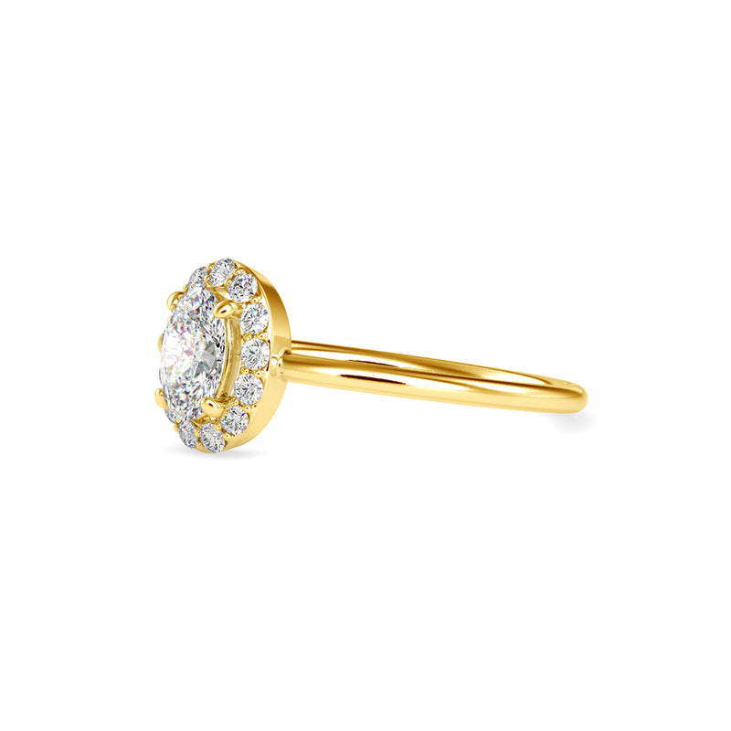 Kaze Oval Stone Diamond Ring Yellow gold