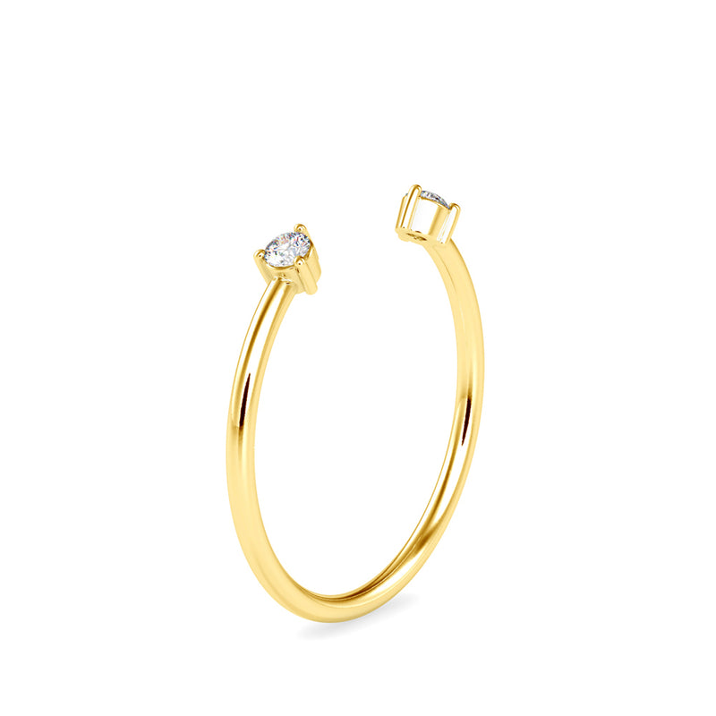 Preistly Stone Diamond Ring Yellow gold