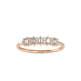 Baguette Lenore Diamond Stone Ring Rose gold