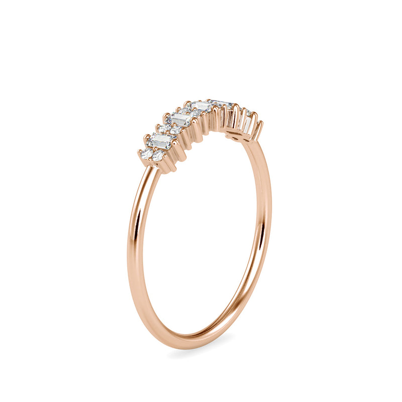 Baguette Lenore Diamond Stone Ring Rose gold