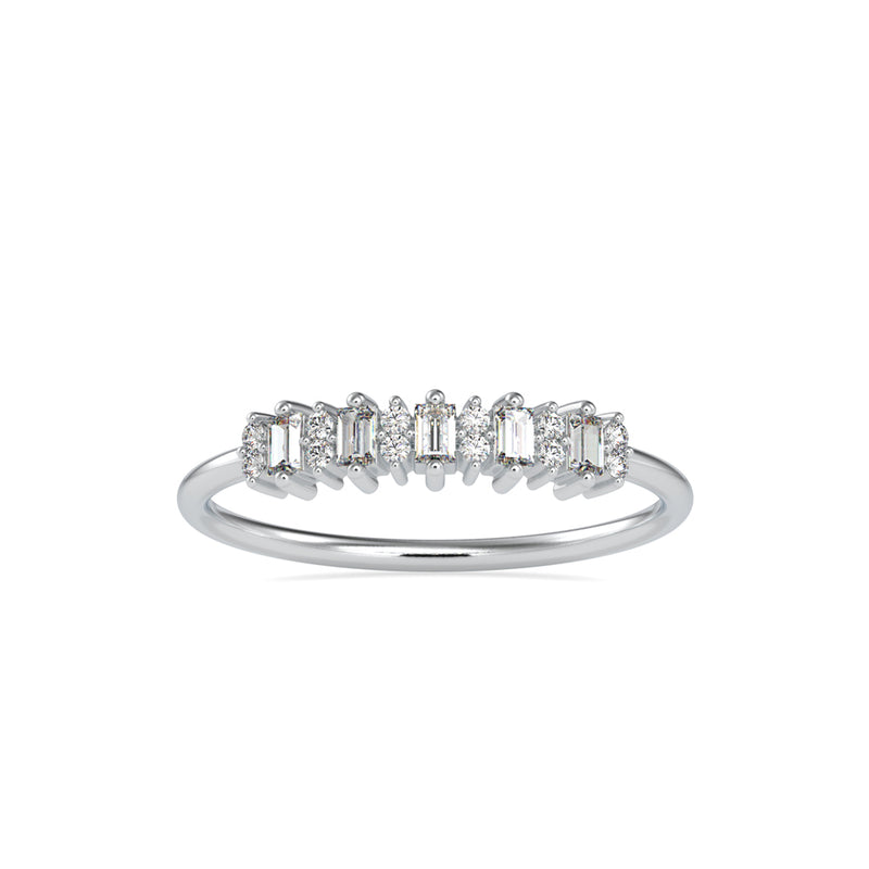 Baguette Lenore Diamond Stone Ring White gold