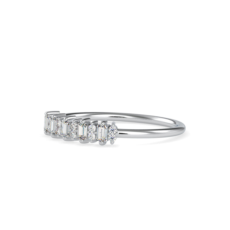 Baguette Lenore Diamond Stone Ring White gold