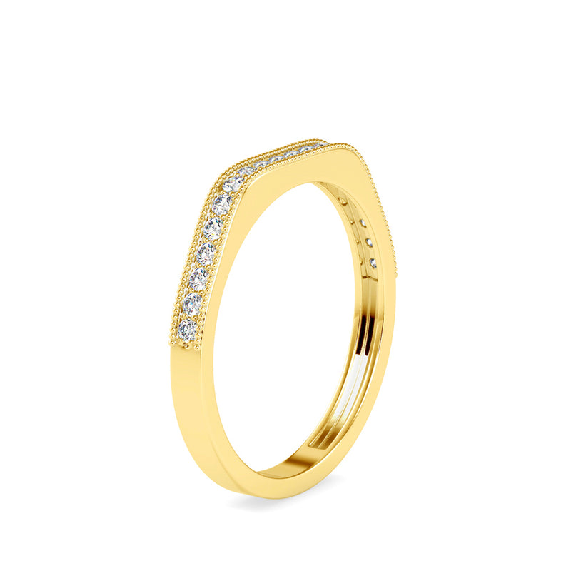 Martina Round Diamond Ring Yellow gold