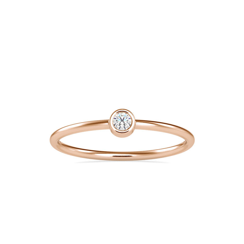 Ava Round Stone Diamond Ring Rose gold