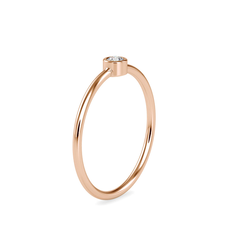 Ava Round Stone Diamond Ring Rose gold