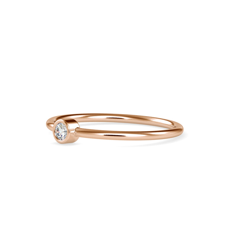 Ava Round Stone Diamond Ring Rose gold