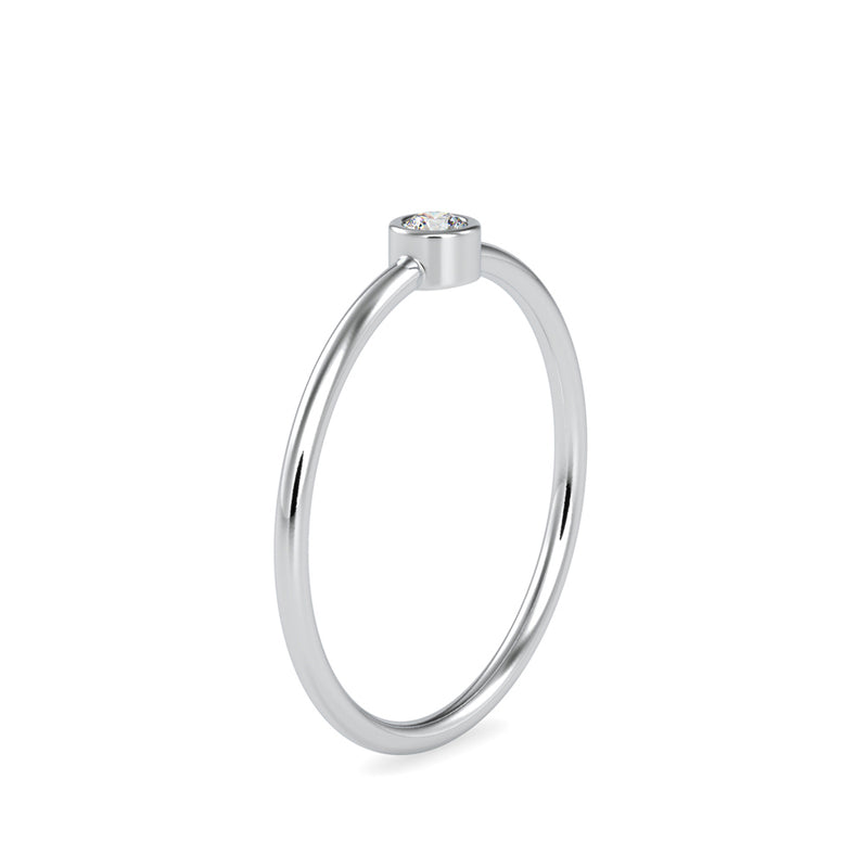 Ava Round Stone Diamond Ring White gold