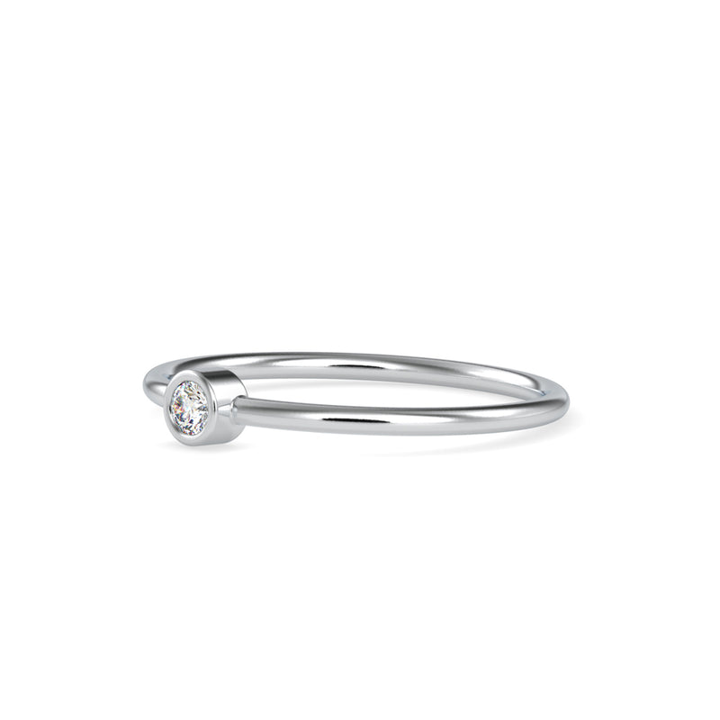 Ava Round Stone Diamond Ring White gold