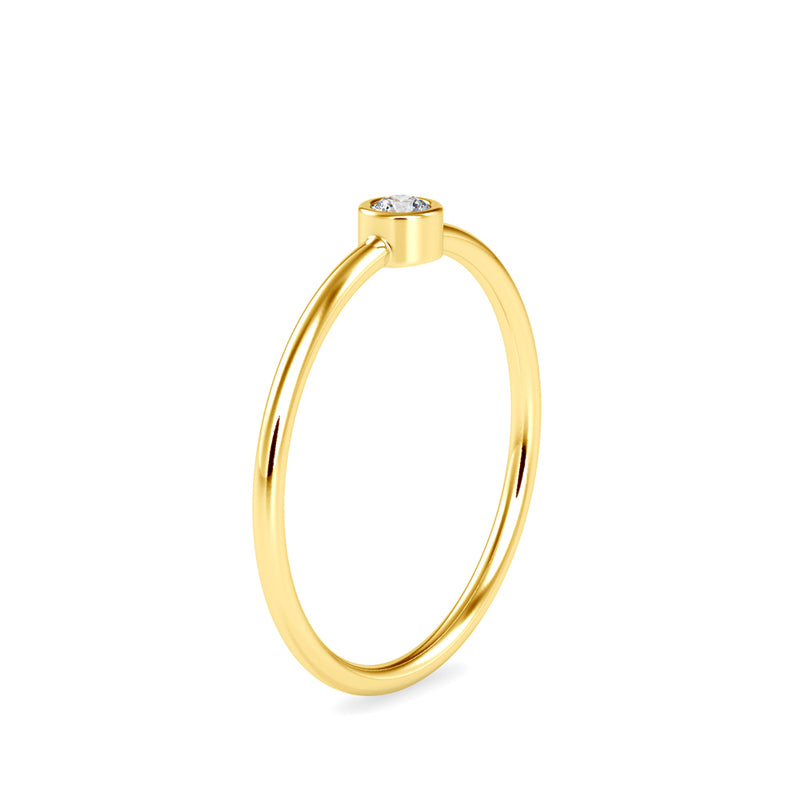 Ava Round Stone Diamond Ring Yellow gold