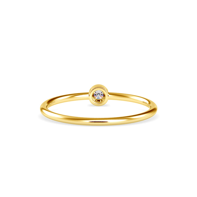 Ava Round Stone Diamond Ring Yellow gold