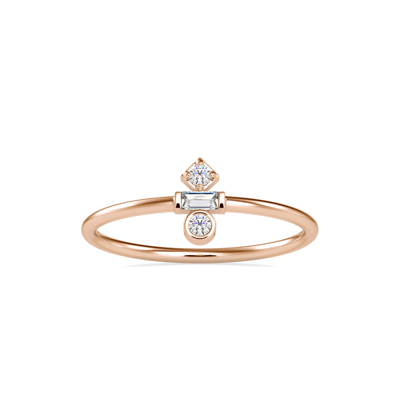 Zori Stone Baguette Diamond Ring Rose gold