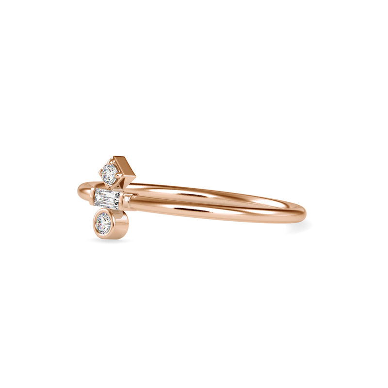 Zori Stone Baguette Diamond Ring Rose gold