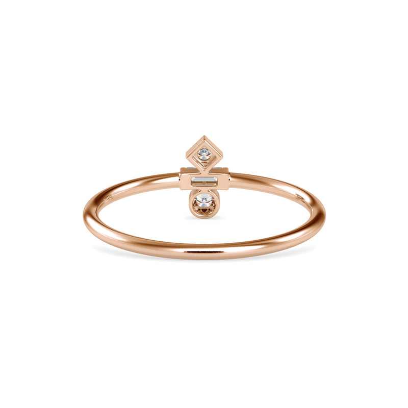 Zori Stone Baguette Diamond Ring Rose gold