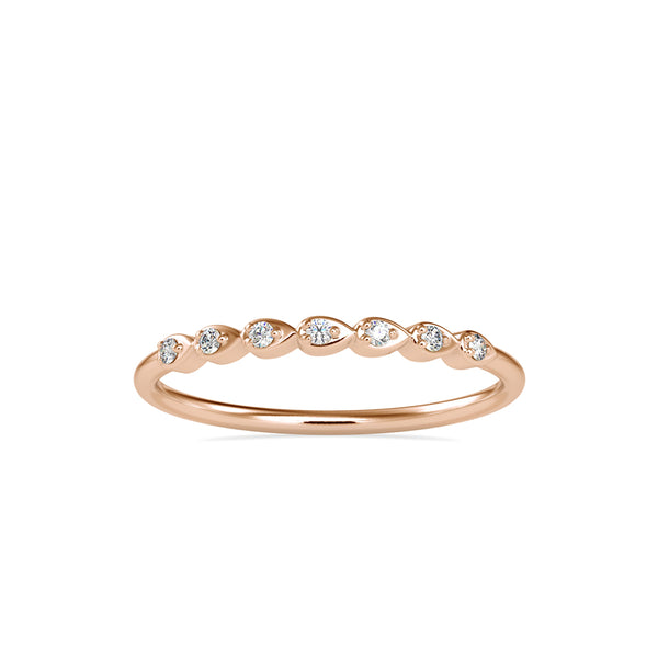 Salvius Stone Round Diamond Ring Rose gold