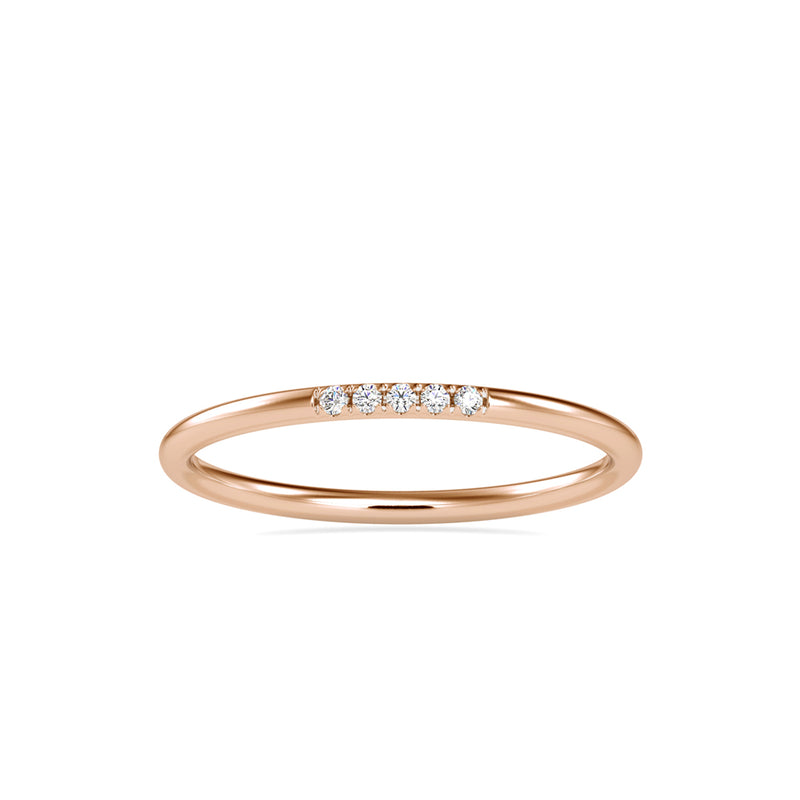 Ornate Stone Delicate Ring Rose Gold