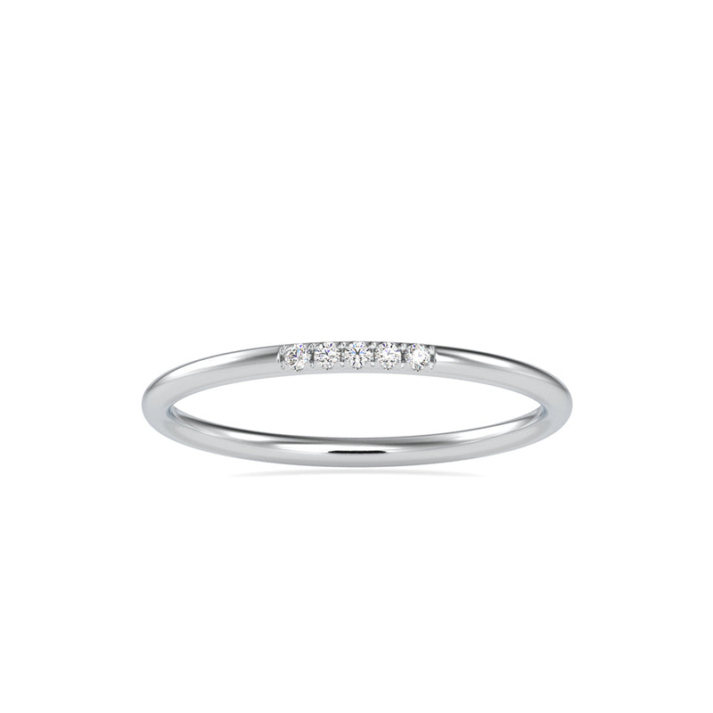 Ornate Stone Delicate Ring White Gold