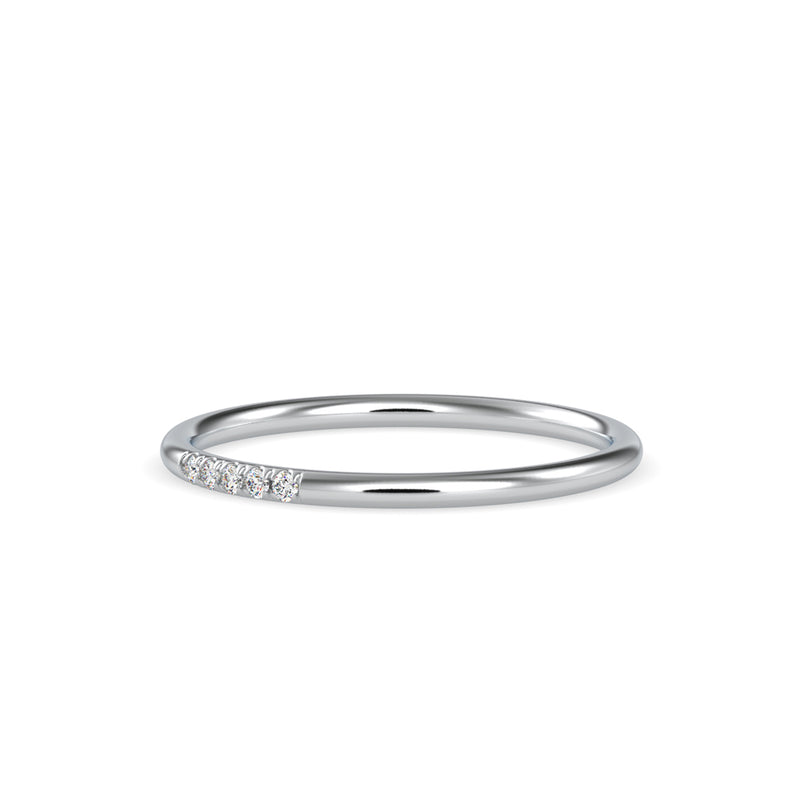 Ornate Stone Delicate Ring White Gold