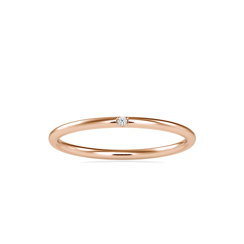 Round Ciri Diamond Stone Ring Rose Gold