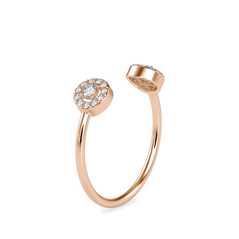 Cleaner Round Diamond Stone Ring Rose Gold