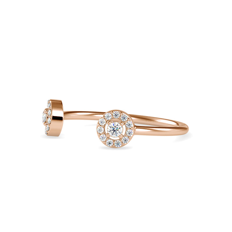 Cleaner Round Diamond Stone Ring Rose Gold