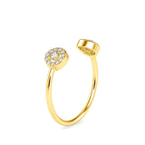 Cleaner Round Diamond Stone Ring Yellow Gold