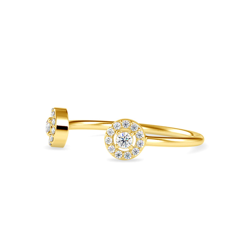 Cleaner Round Diamond Stone Ring Yellow Gold