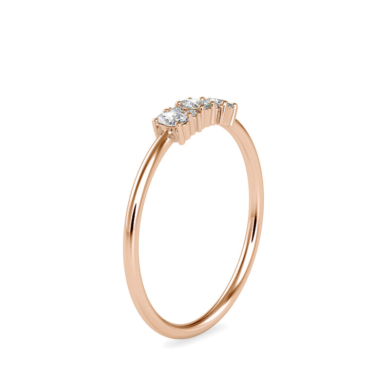 Ibelin Oval Stone Diamond Ring Rose Gold