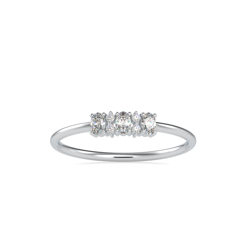 Ibelin Oval Stone Diamond Ring Platinum