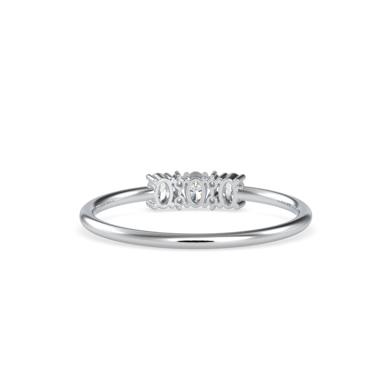 Ibelin Oval Stone Diamond Ring White Gold