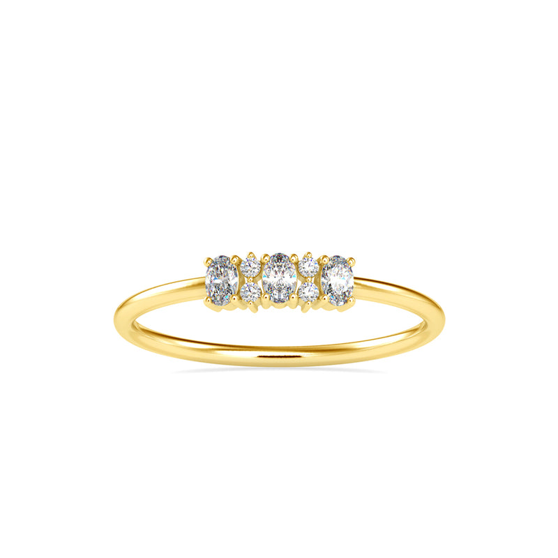 Ibelin Oval Stone Diamond Ring Yellow Gold