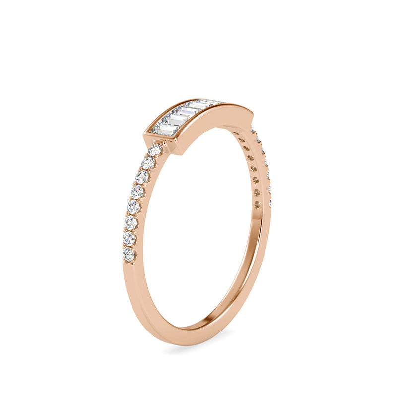 Madness Baguette Diamond Ring Rose Gold