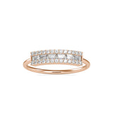 Baguette Lunatic Stone Diamond Ring Rose Gold