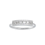 Baguette Lunatic Stone Diamond Ring White Gold