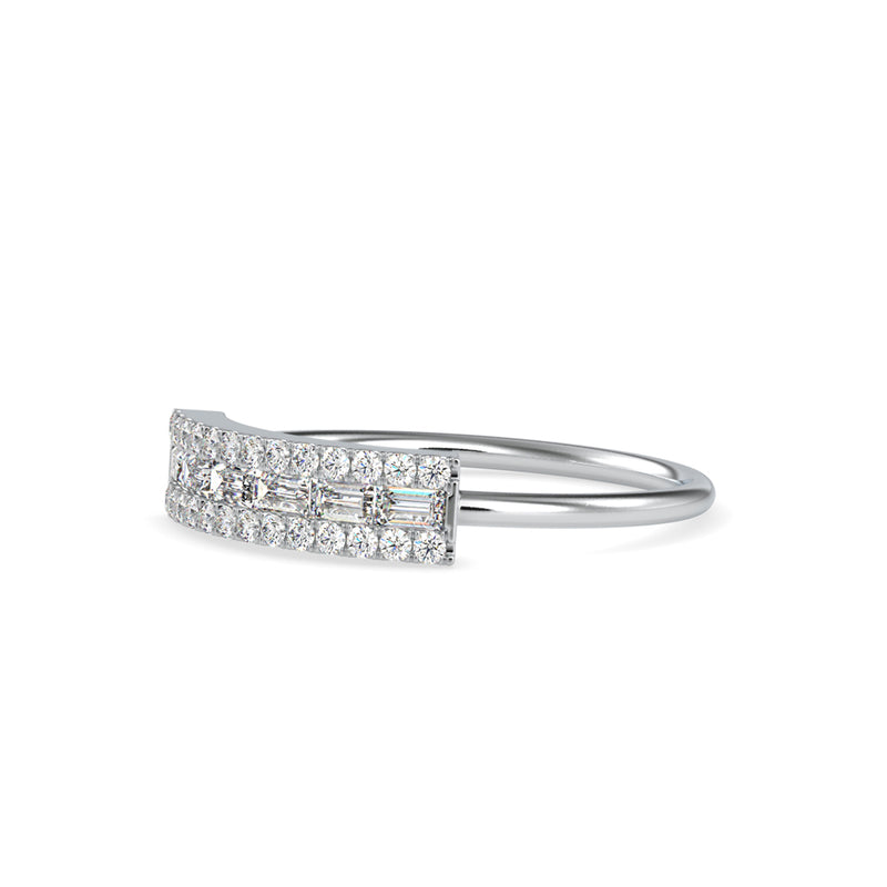 Baguette Lunatic Stone Diamond Ring Platinum