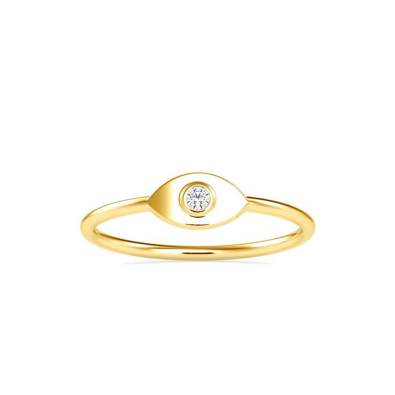 Creavice Round Diamond Ring Yellow Gold