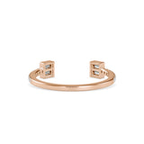 Baguette Diamond Halved Ring Rose Gold