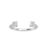 Baguette Diamond Halved Ring White Gold