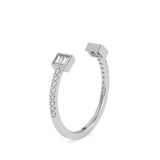 Baguette Diamond Halved Ring Platinum