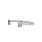 Baguette Diamond Halved Ring Platinum