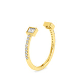 Baguette Diamond Halved Ring Yellow Gold